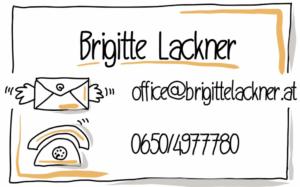 gezeichnete Visitenkarte Brigitte Lackner